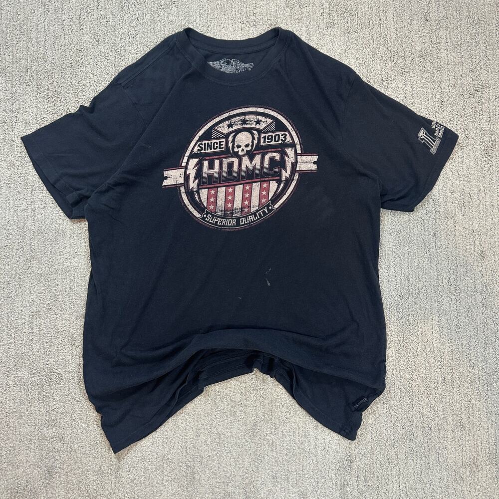 Black Vintage Harley Davidson Graphic Tee T-Shirt